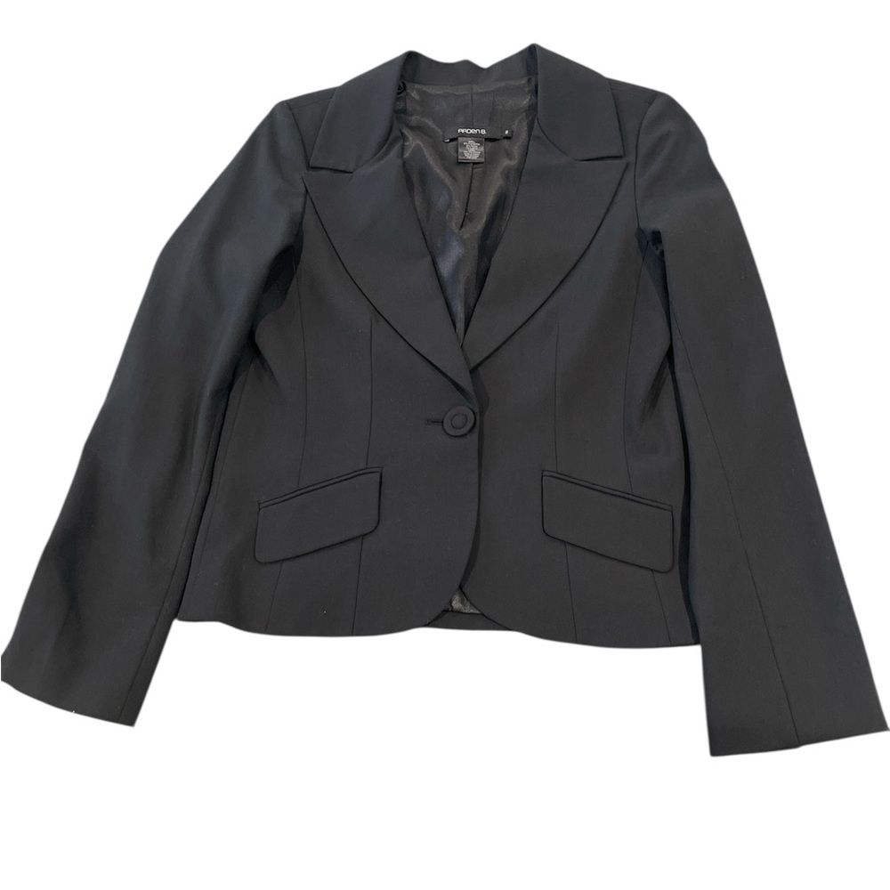 Arden B LUXE Black Crop Lined Blazer Size 8